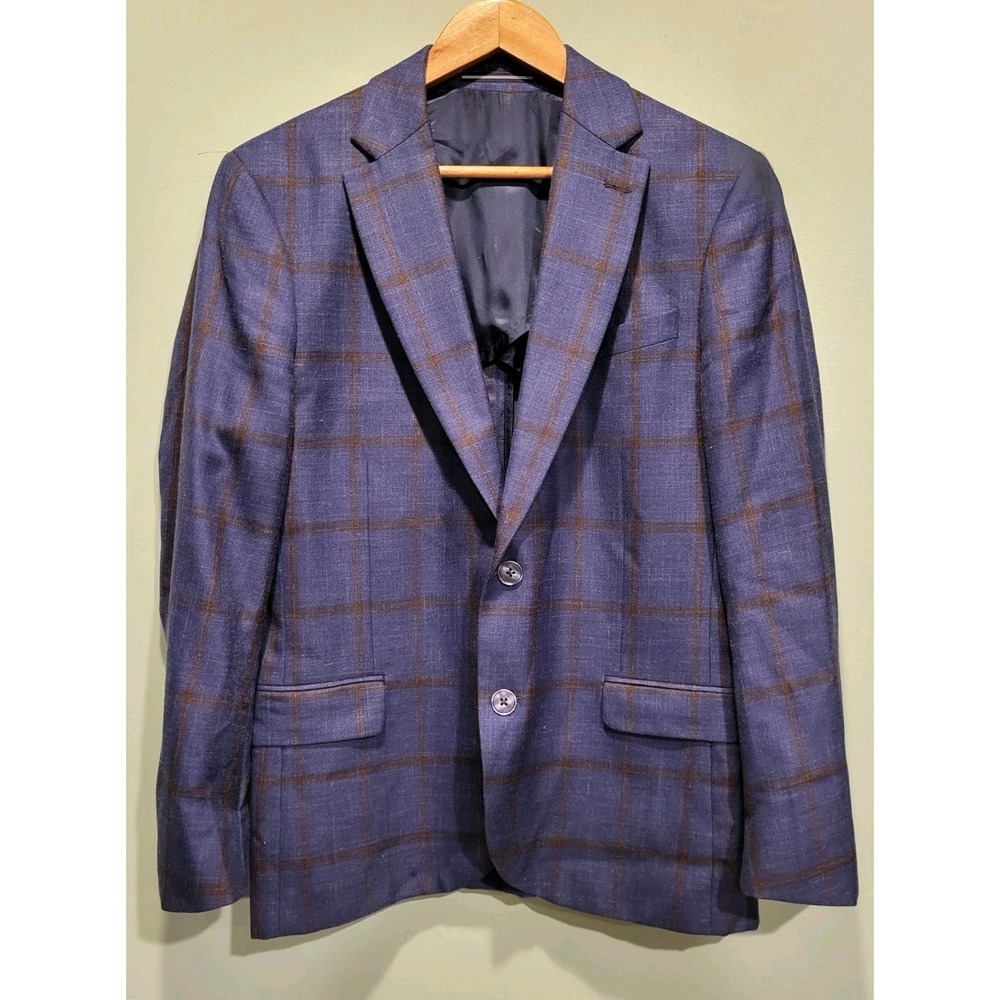 Vitale Barberis Canonico Blue  Woolen Flannel Lightweight Sportcoat  48/38 US